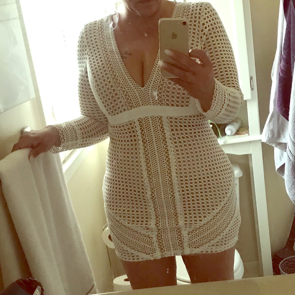 Bardot crochet dress L